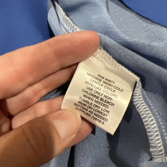 Liz Claiborne Shirt Women Small Lime Green Blue Colorblock V Neck Sheer Camisole - Picture 11 of 16